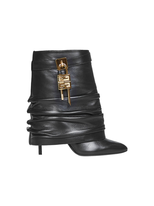 Stivaletti Shark Lock Stiletto in nappa nera