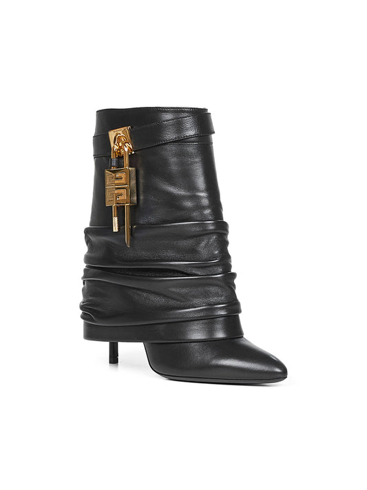 Stivaletti Shark Lock Stiletto in nappa nera