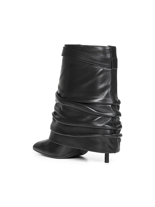 Stivaletti Shark Lock Stiletto in nappa nera