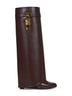 Stivali Shark Lock in pelle marrone