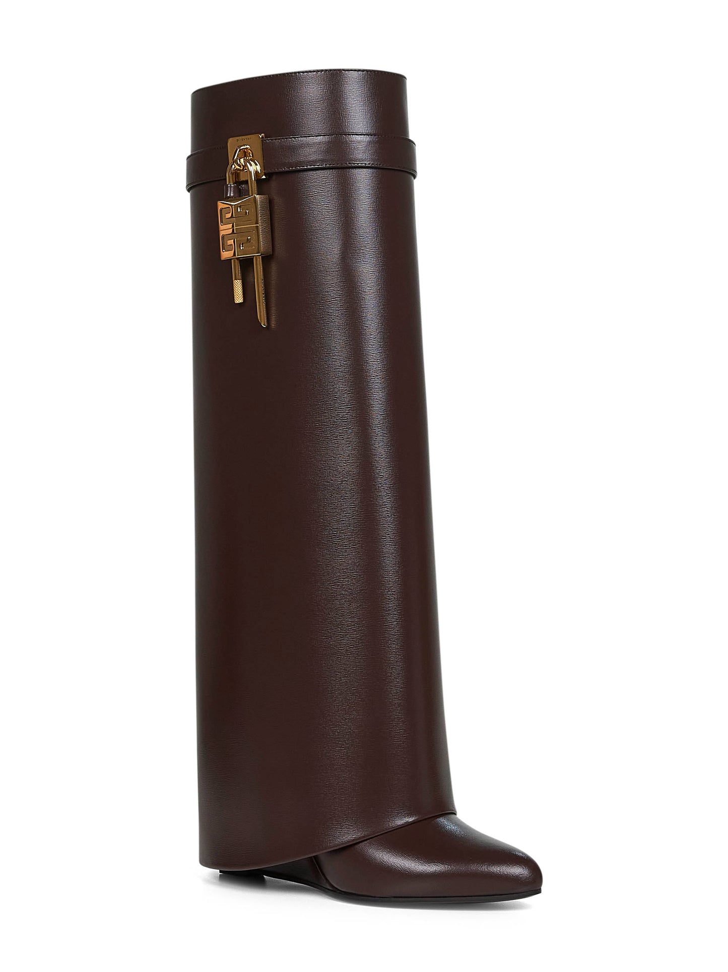 Stivali Shark Lock in pelle marrone