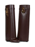 Stivali Shark Lock in pelle marrone