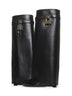 Black leather Shark Lock boots