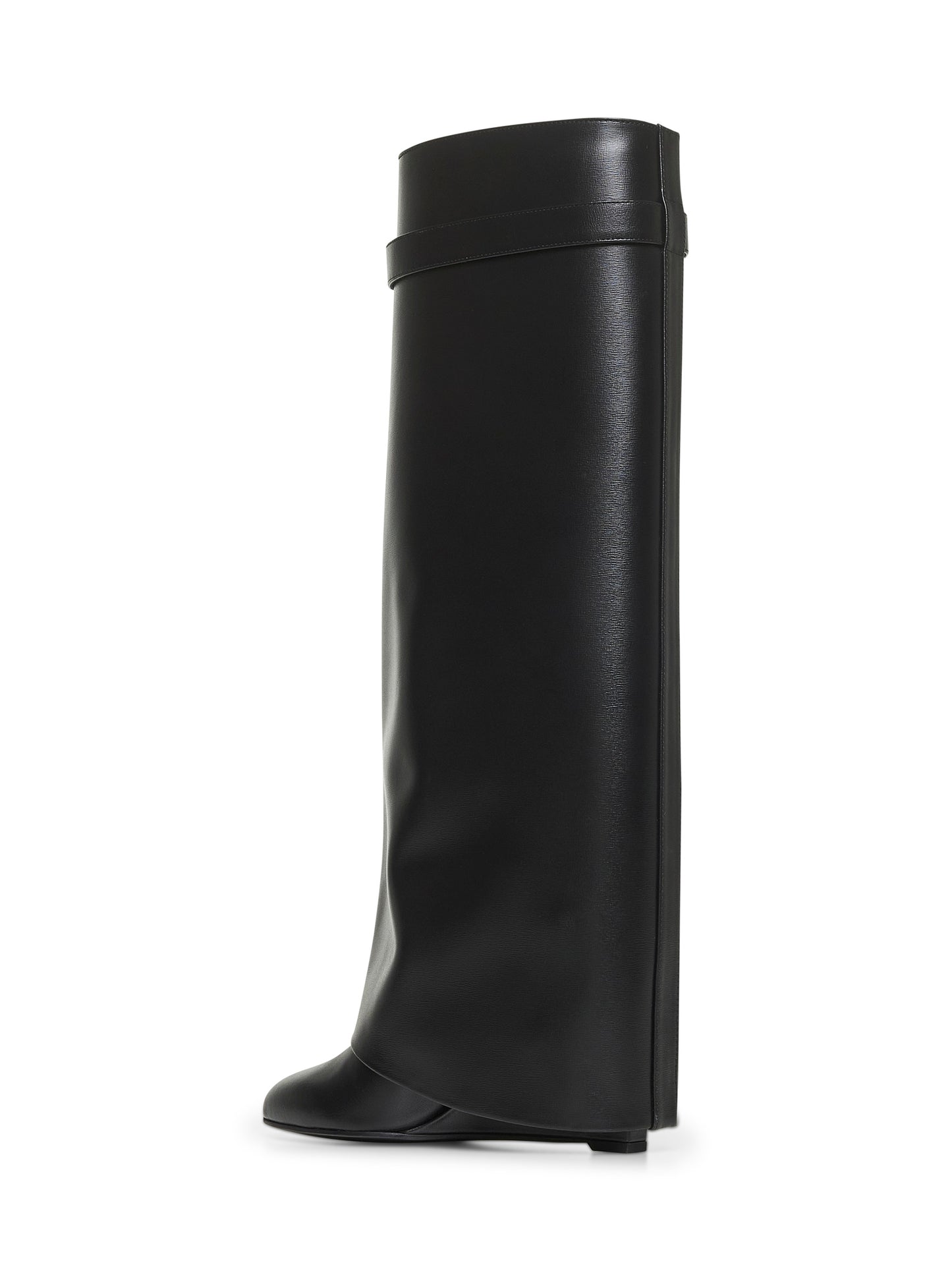 Black leather Shark Lock boots