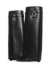 Black leather Shark Lock boots