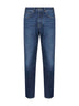 Blue washed denim straight jeans