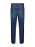 Blue washed denim straight jeans