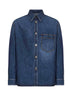 Overshirt in denim di cotone blu