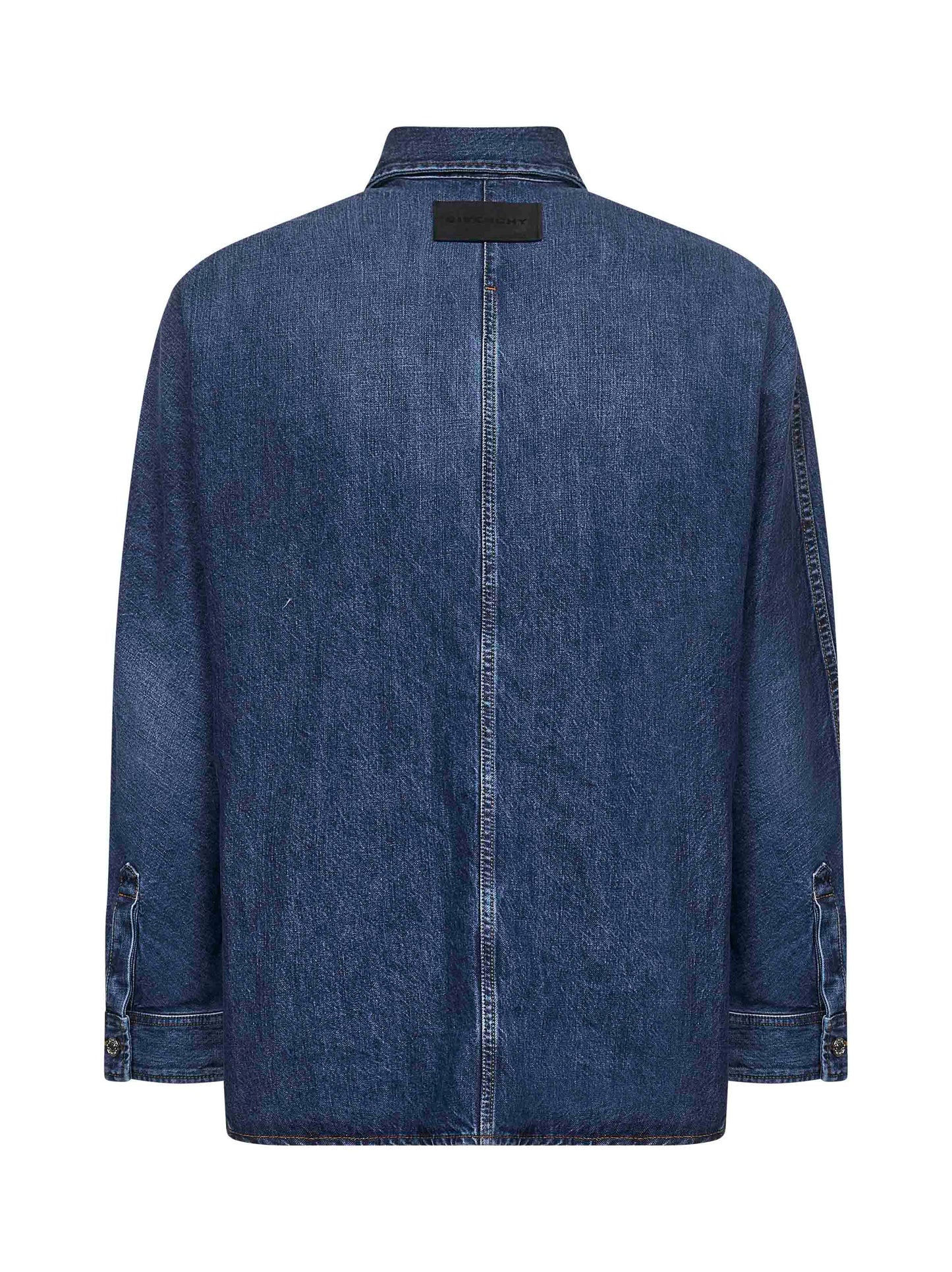 Overshirt in denim di cotone blu