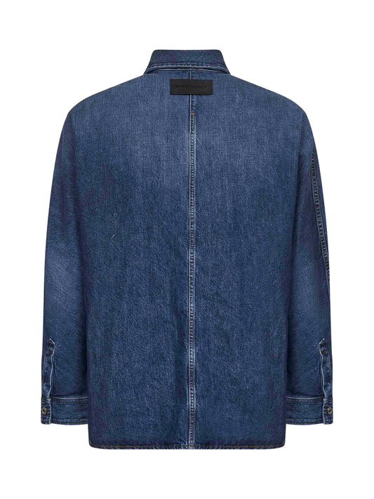 Overshirt in denim di cotone blu