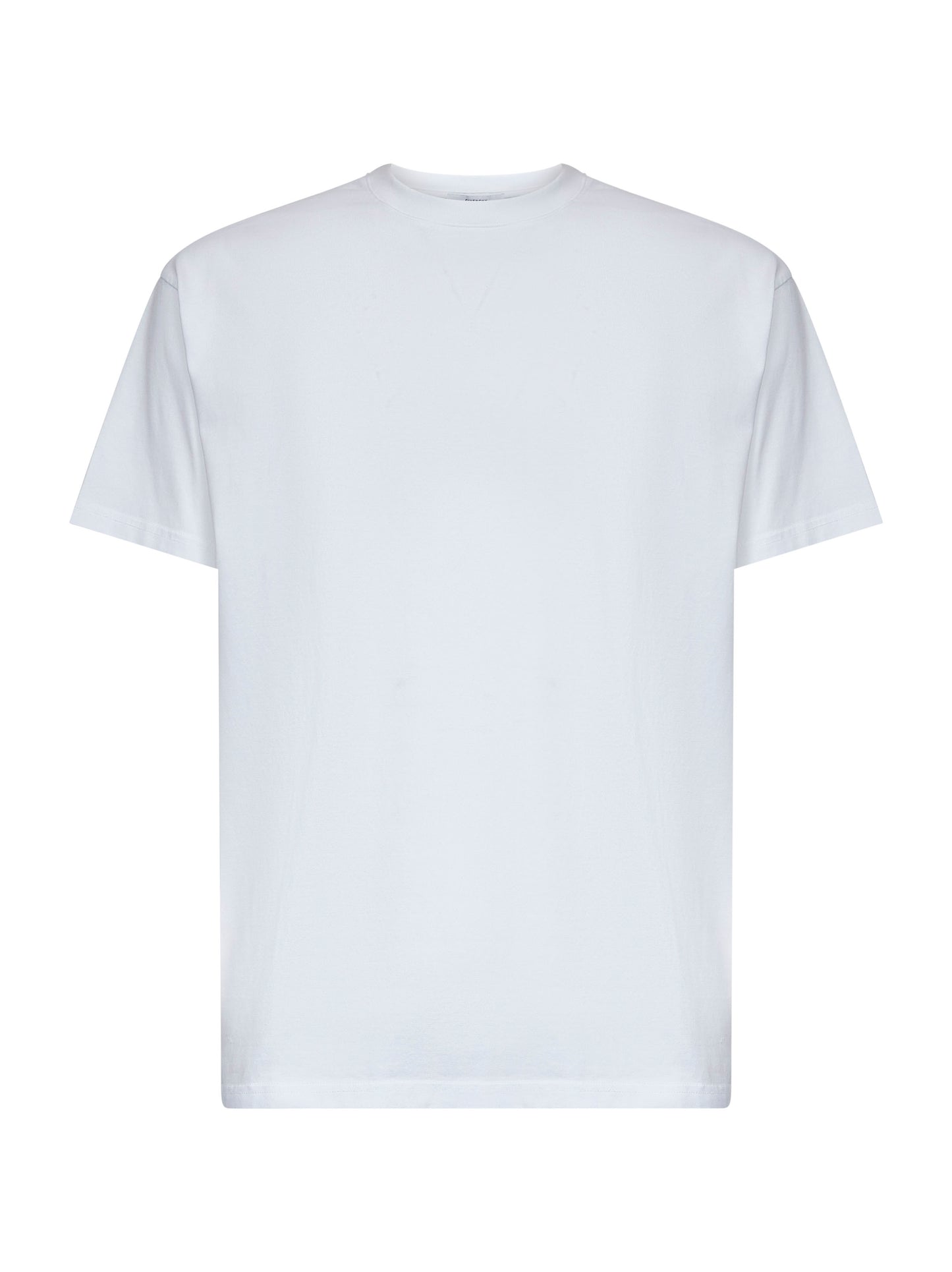 T-shirt girocollo in jersey di cotone bianco