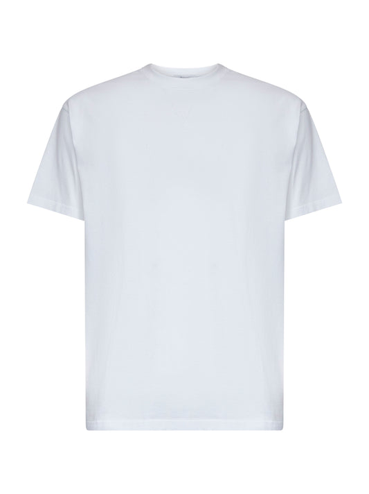 T-shirt girocollo in jersey di cotone bianco