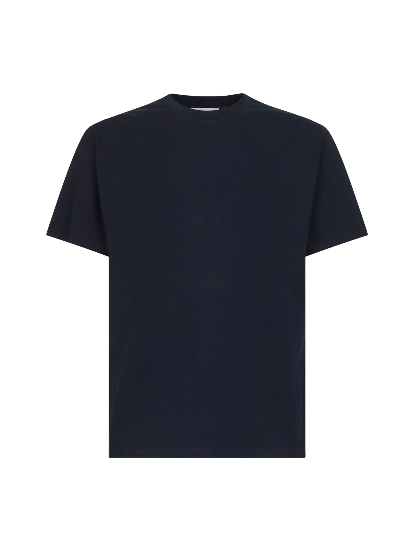 T-shirt girocollo in jersey di cotone blu