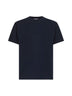 T-shirt girocollo in jersey di cotone blu