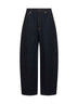 Jeans coccon in denim di cotone blu