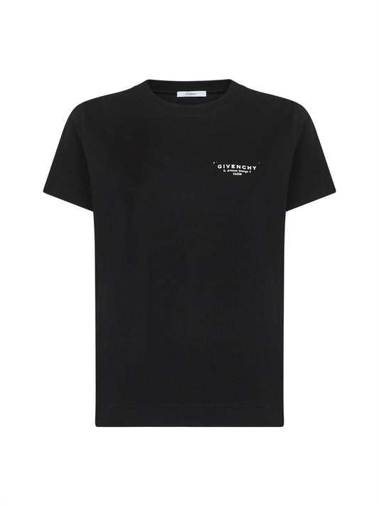 T-shirt girocollo in jersey di cotone nero