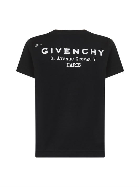 T-shirt girocollo in jersey di cotone nero