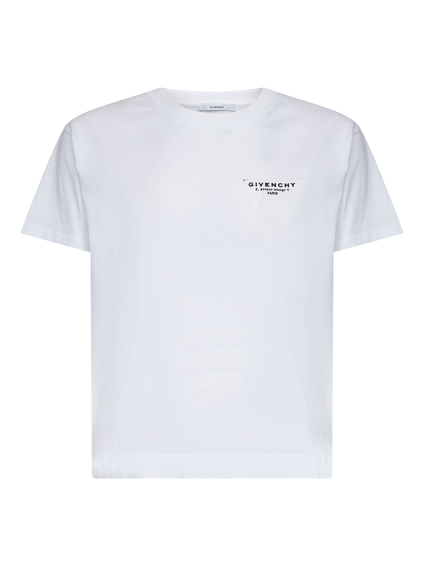 T-shirt girocollo in jersey di cotone bianco