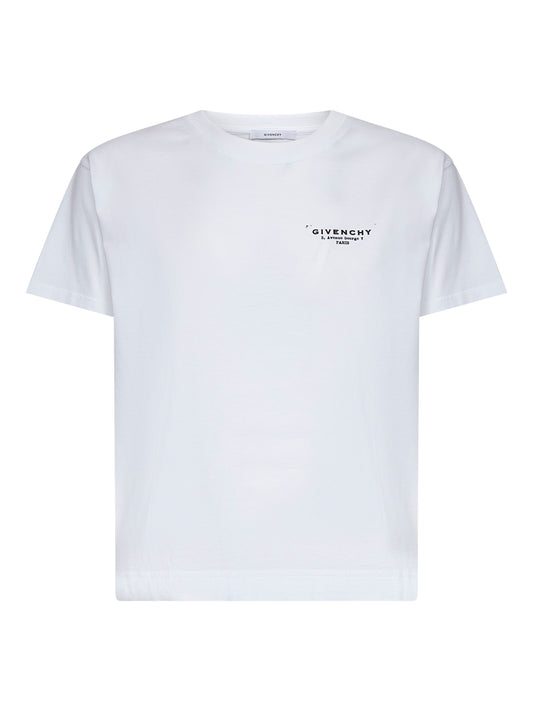 T-shirt girocollo in jersey di cotone bianco