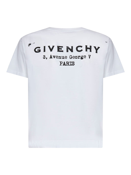 T-shirt girocollo in jersey di cotone bianco