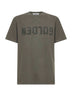 T-shirt girocollo "Golden" in cotone verde<BR/>