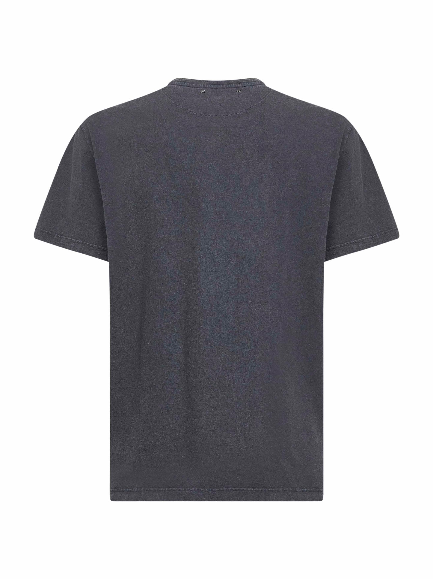 T-shirt girocollo "Golden" in cotone grigio