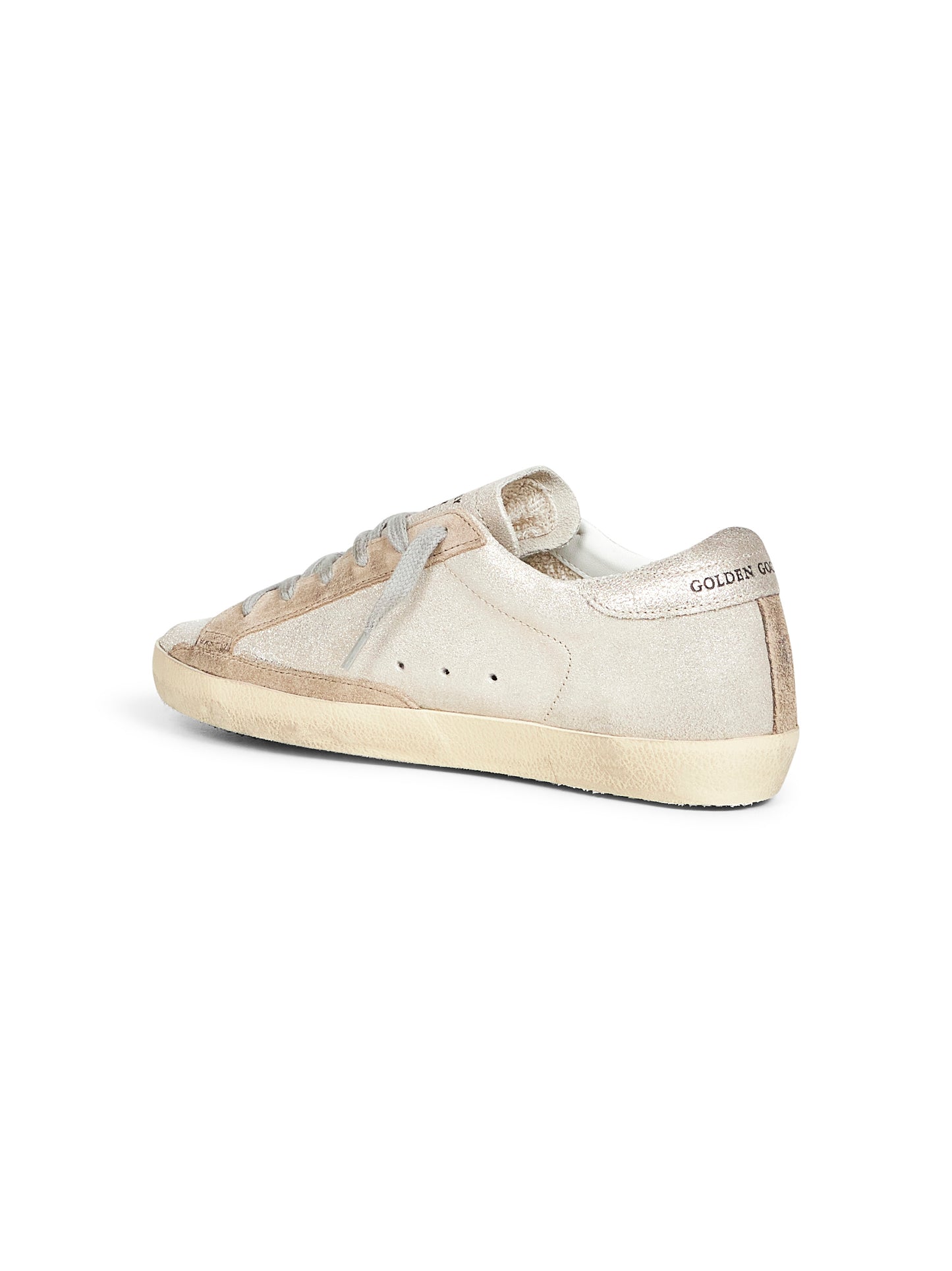 Platinum glitter fabric Super-Star sneakers