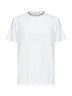 T-shirt in cotone bianco con cristalli cabochon