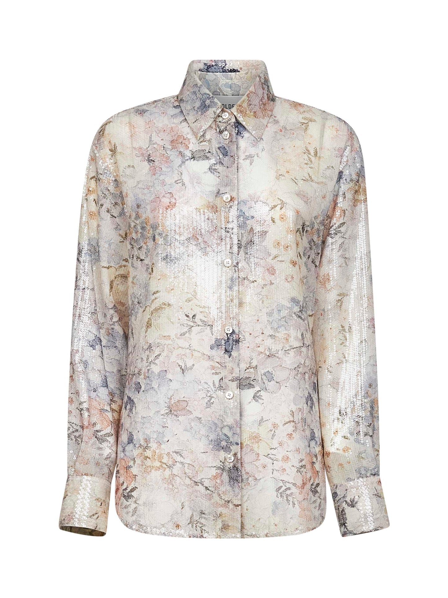 Camicia Journey in tessuto stampa floreale con paillettes