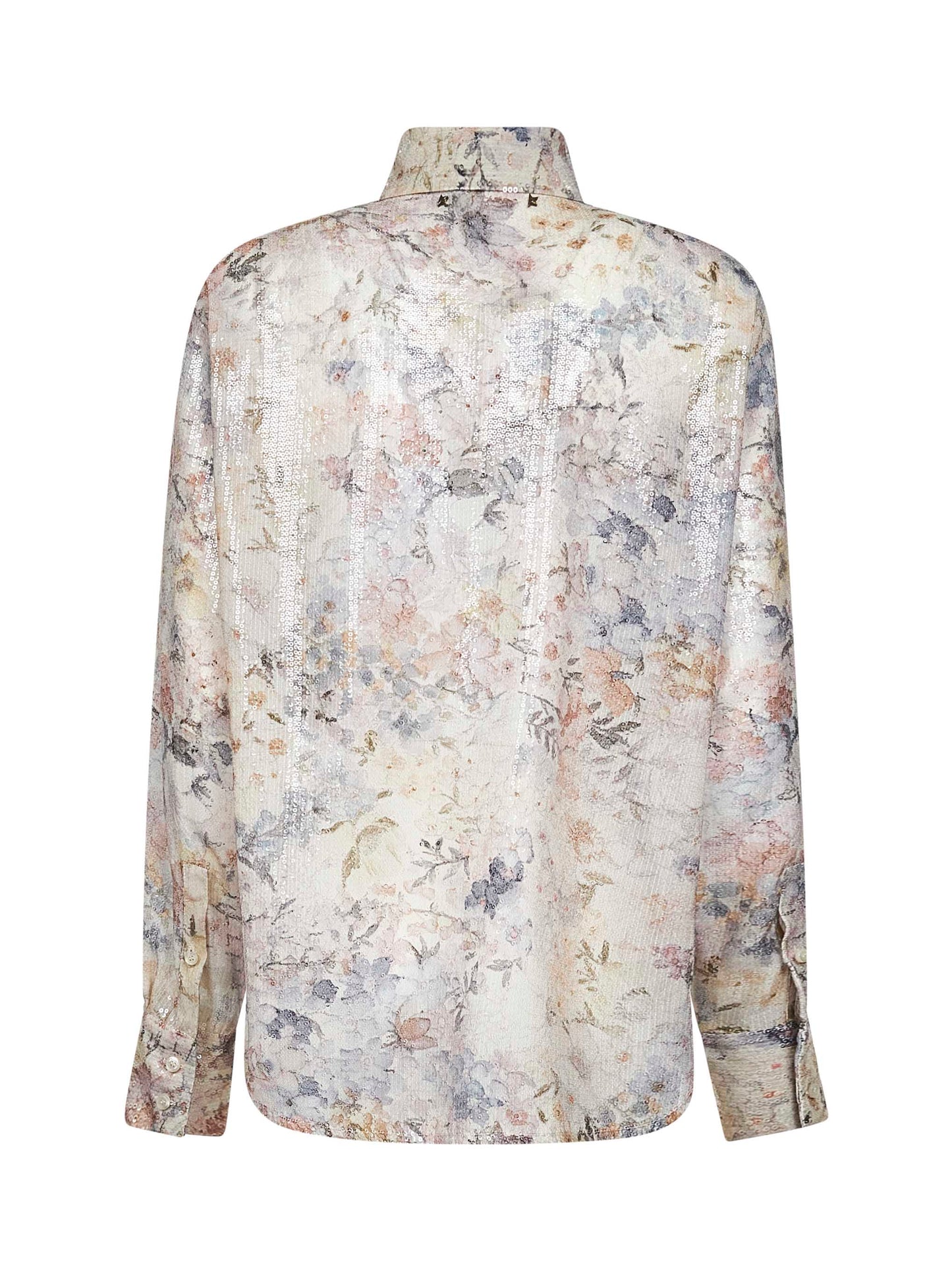 Camicia Journey in tessuto stampa floreale con paillettes
