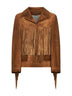 Tobacco suede fringe jacket