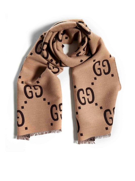 Sciarpa in lana e seta con motivo GG jacquard