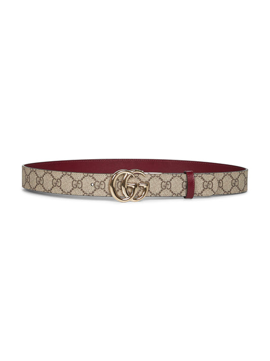 Cintura GG Marmont reversibile beige