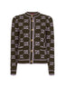 Green bouclé jacquard GG wool cardigan
