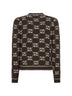 Green bouclé jacquard GG wool cardigan