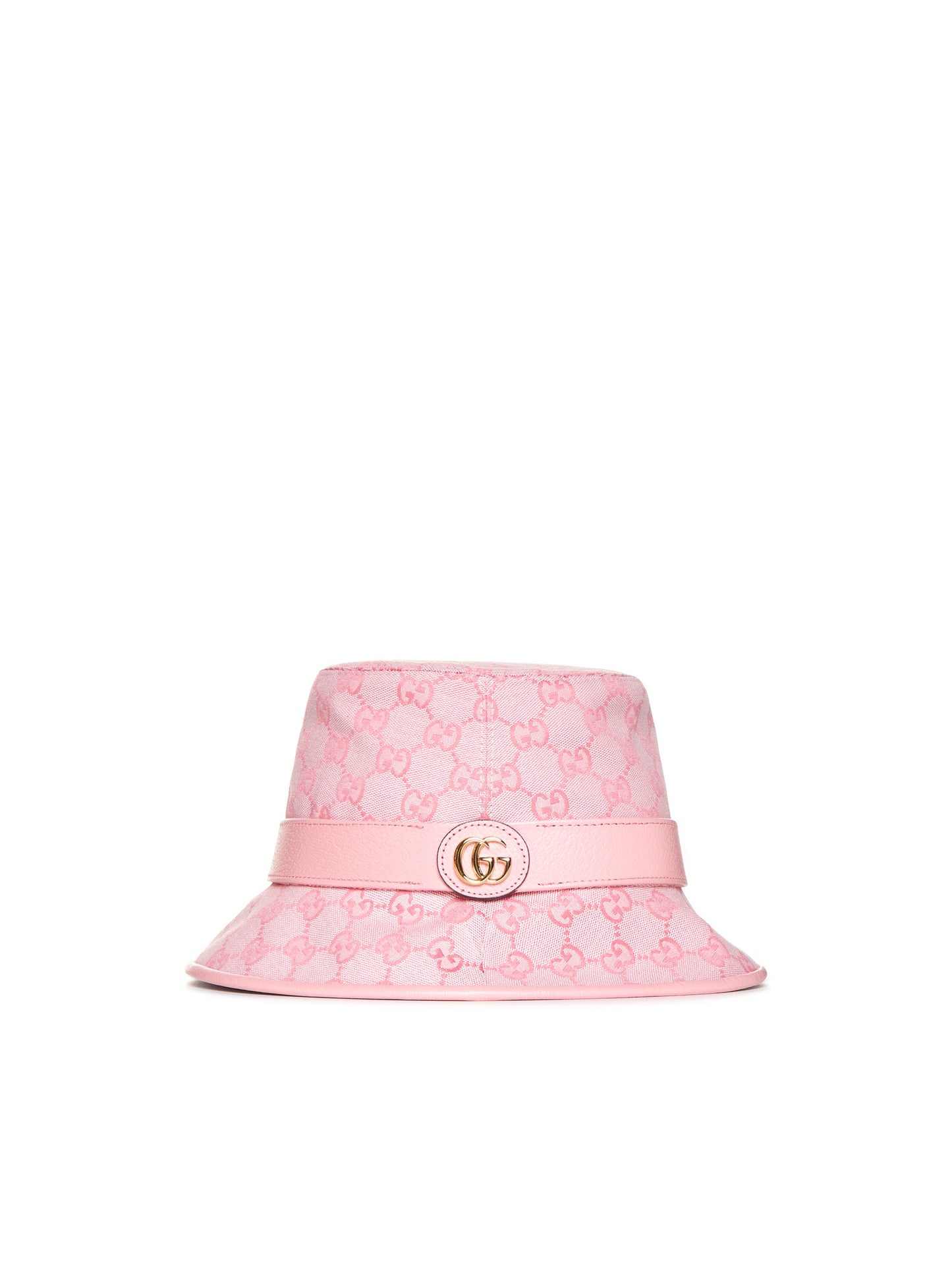 Cappello in tela rosa di misto cotone jacquard GG
