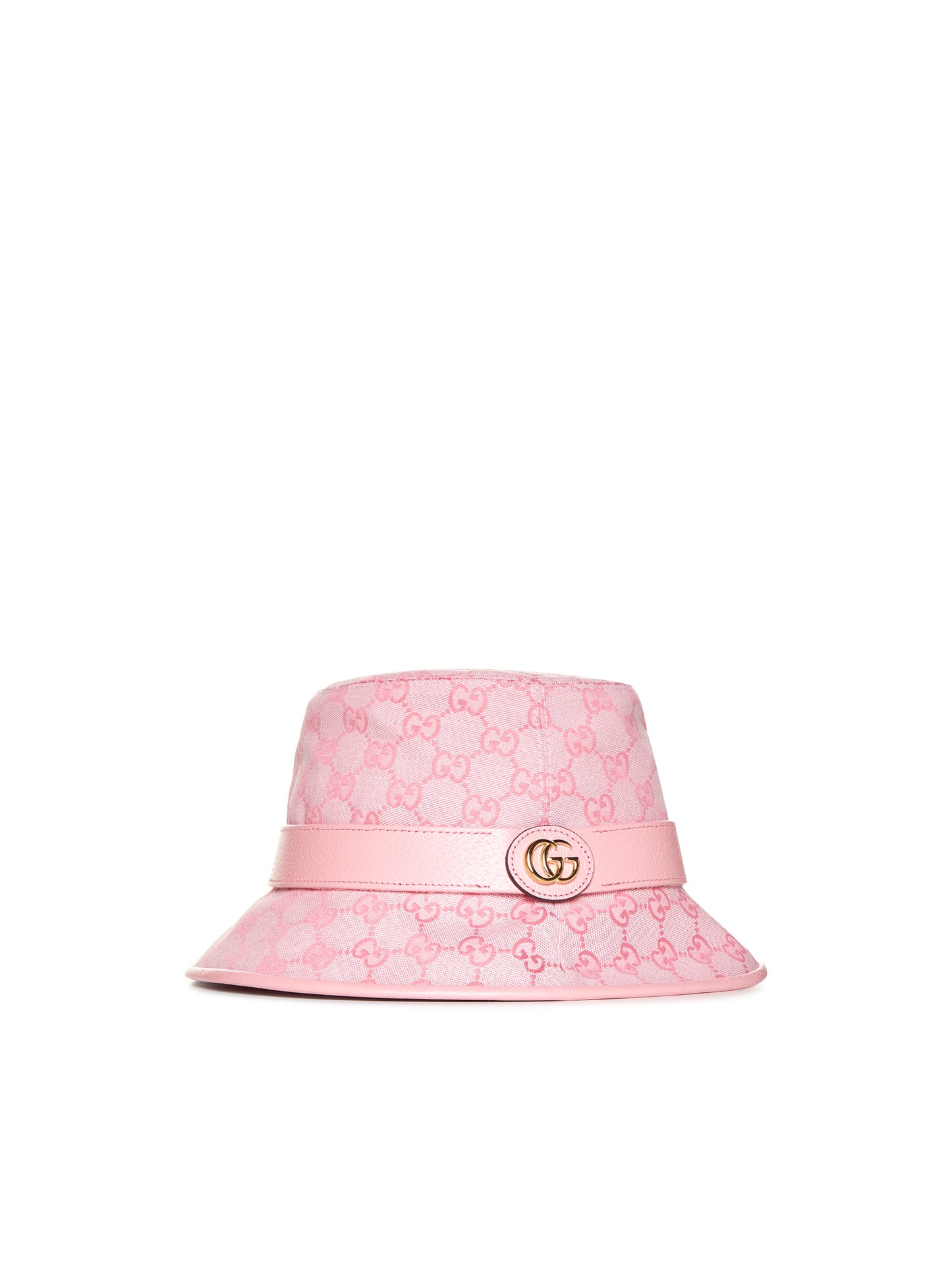 Cappello in tela rosa di misto cotone jacquard GG