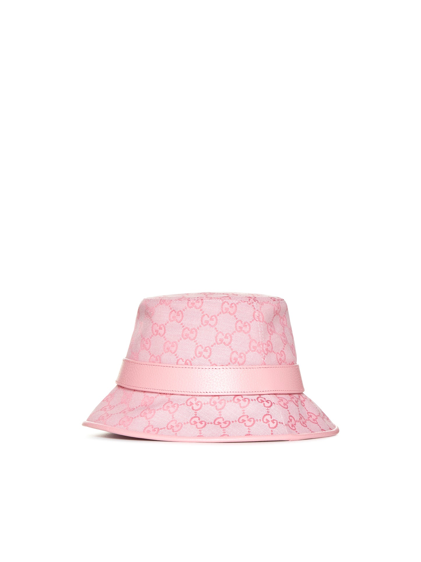Cappello in tela rosa di misto cotone jacquard GG