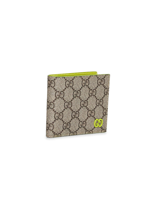 Portafoglio bi-fold GG beige