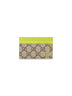 Portacarte GG bicolore beige e verde acido