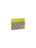 Portacarte GG bicolore beige e verde acido