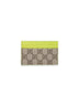 Portacarte GG bicolore beige e verde acido