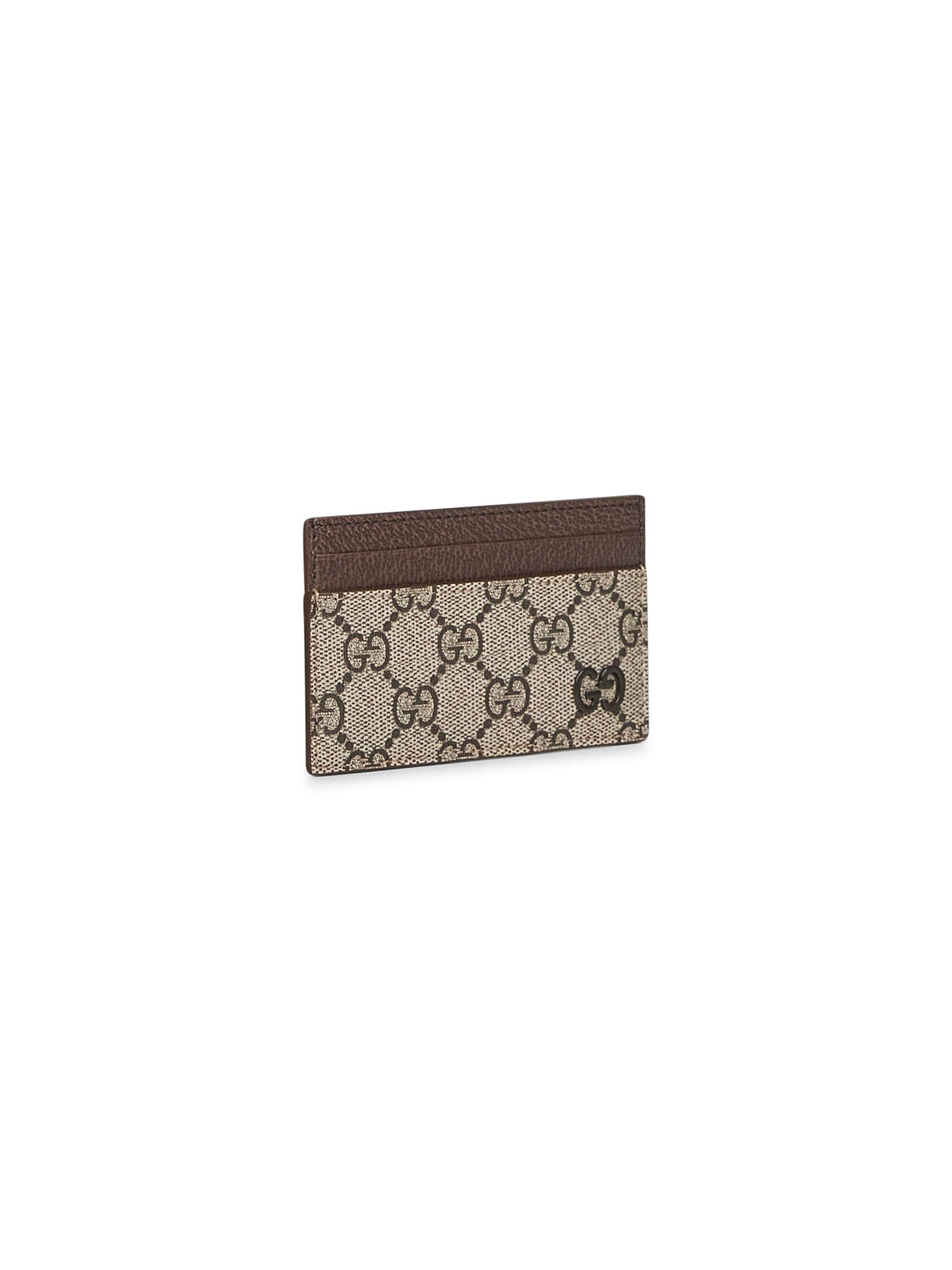 Beige and brown two-tone GG card holder