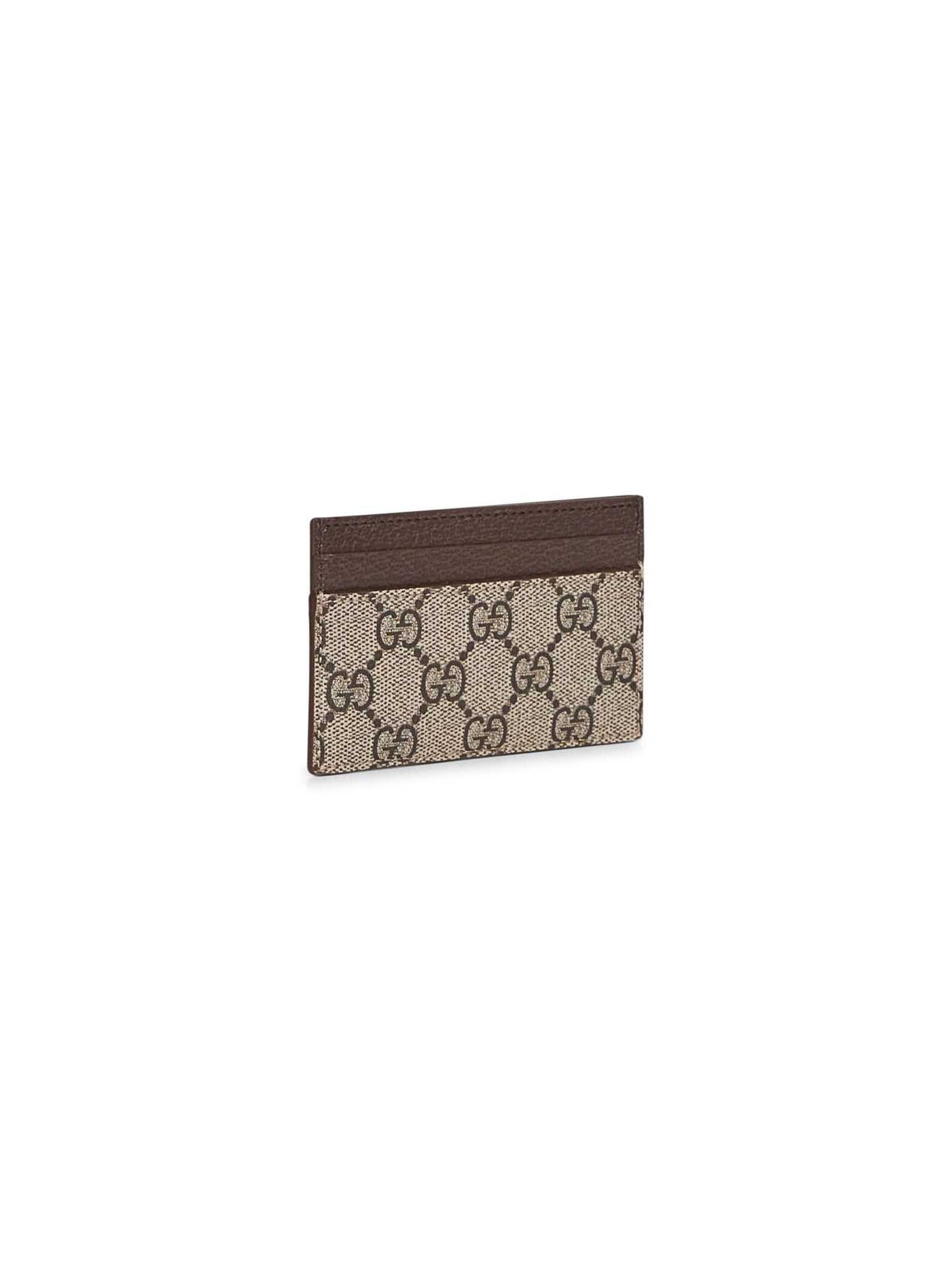Beige and brown two-tone GG card holder