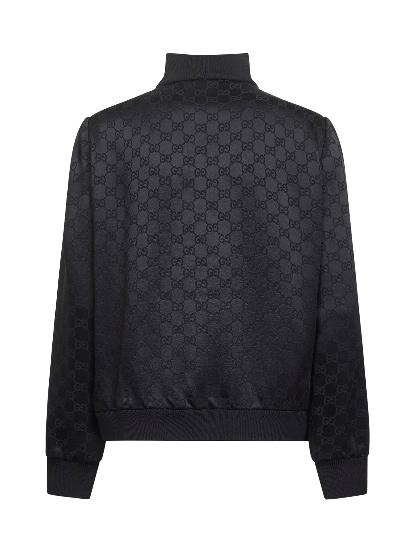 Black GG jacquard zip-up jacket