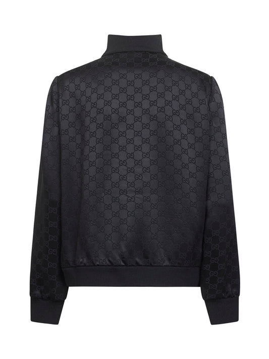 Giacca con cerniera in jacquard GG nero