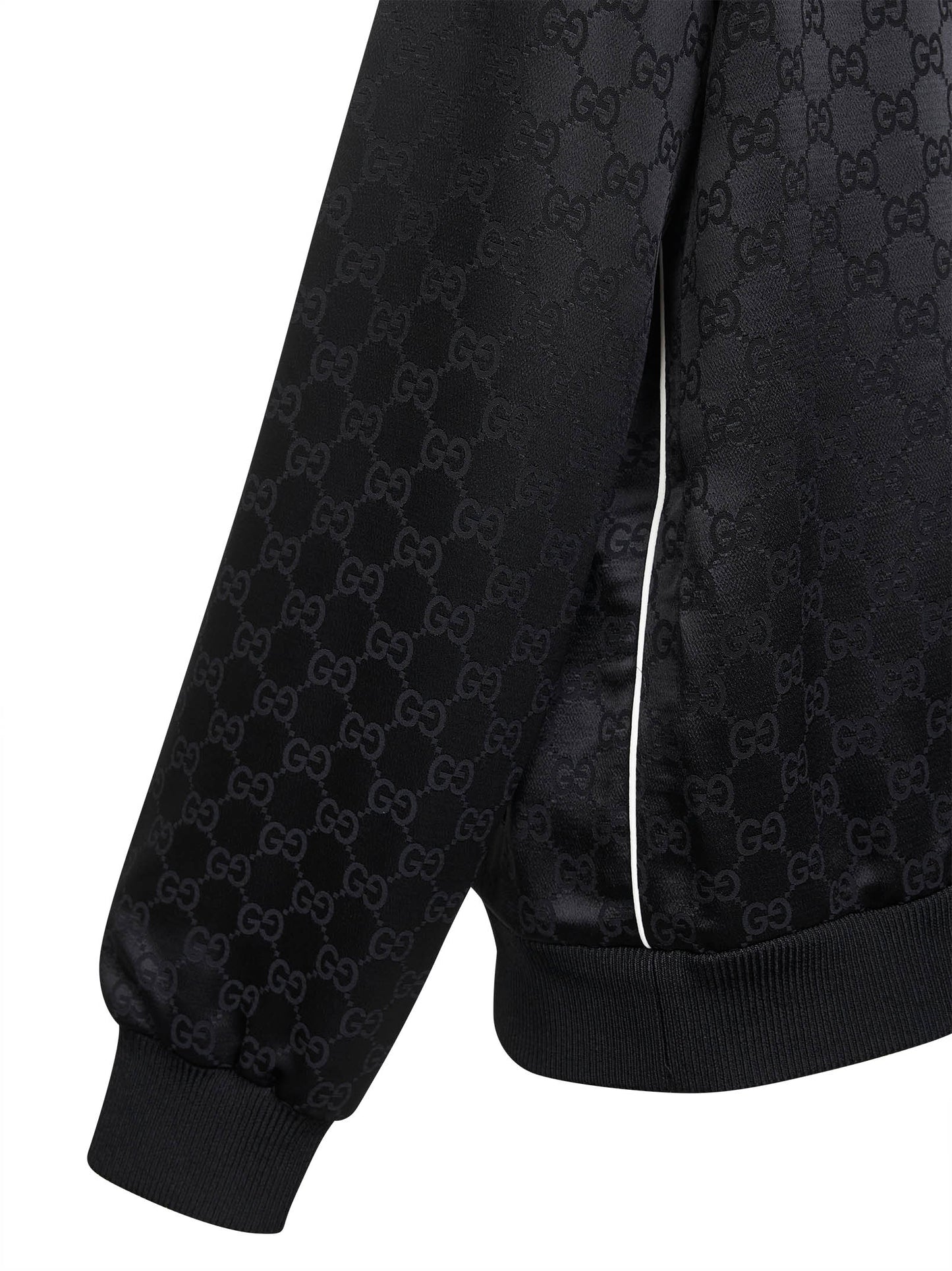 Black GG jacquard zip-up jacket