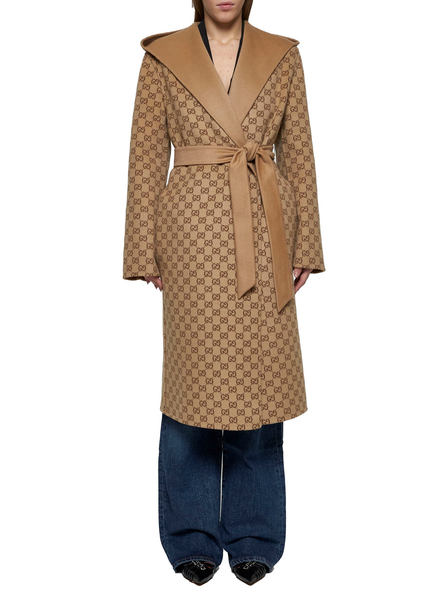 Reversible GG Wool-Blend and Silk Coat