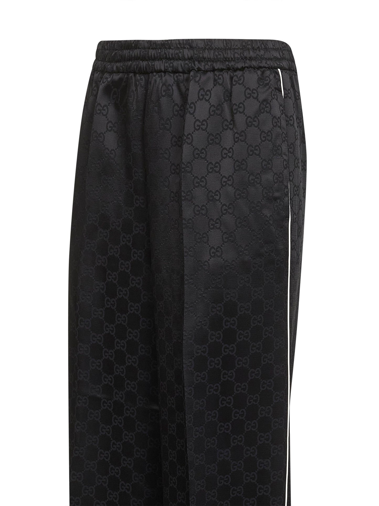 Black GG jacquard viscose blend trousers