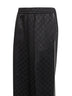 Black GG jacquard viscose blend trousers